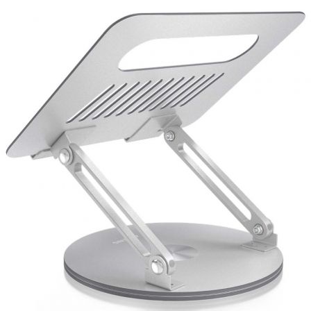 Aisens Soporte de Sobremesa XL Giratorio Ajustable para Portátil/Tablet 10-17 Pulgadas, Plata